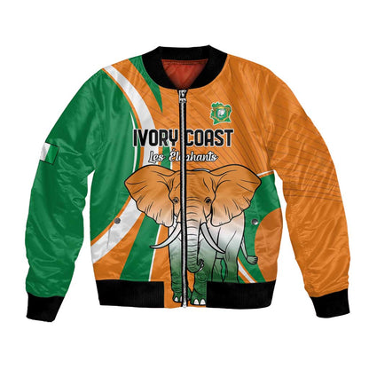 Custom Ivory Coast Football Bomber Jacket Les Elephants Spirit - African Pride
