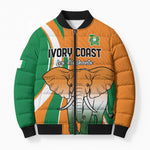 Custom Ivory Coast Football Bomber Puffer Jacket Les Elephants Spirit - African Pride