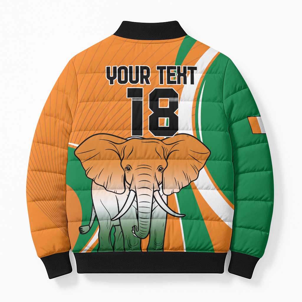 Custom Ivory Coast Football Bomber Puffer Jacket Les Elephants Spirit - African Pride