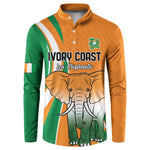 Custom Ivory Coast Football Button Sweatshirt Les Elephants Spirit