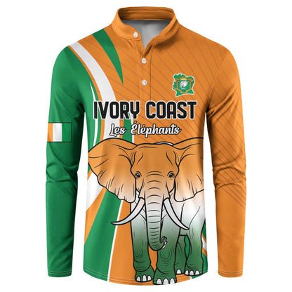 Custom Ivory Coast Football Button Sweatshirt Les Elephants Spirit