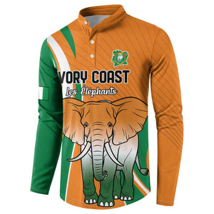 Custom Ivory Coast Football Button Sweatshirt Les Elephants Spirit