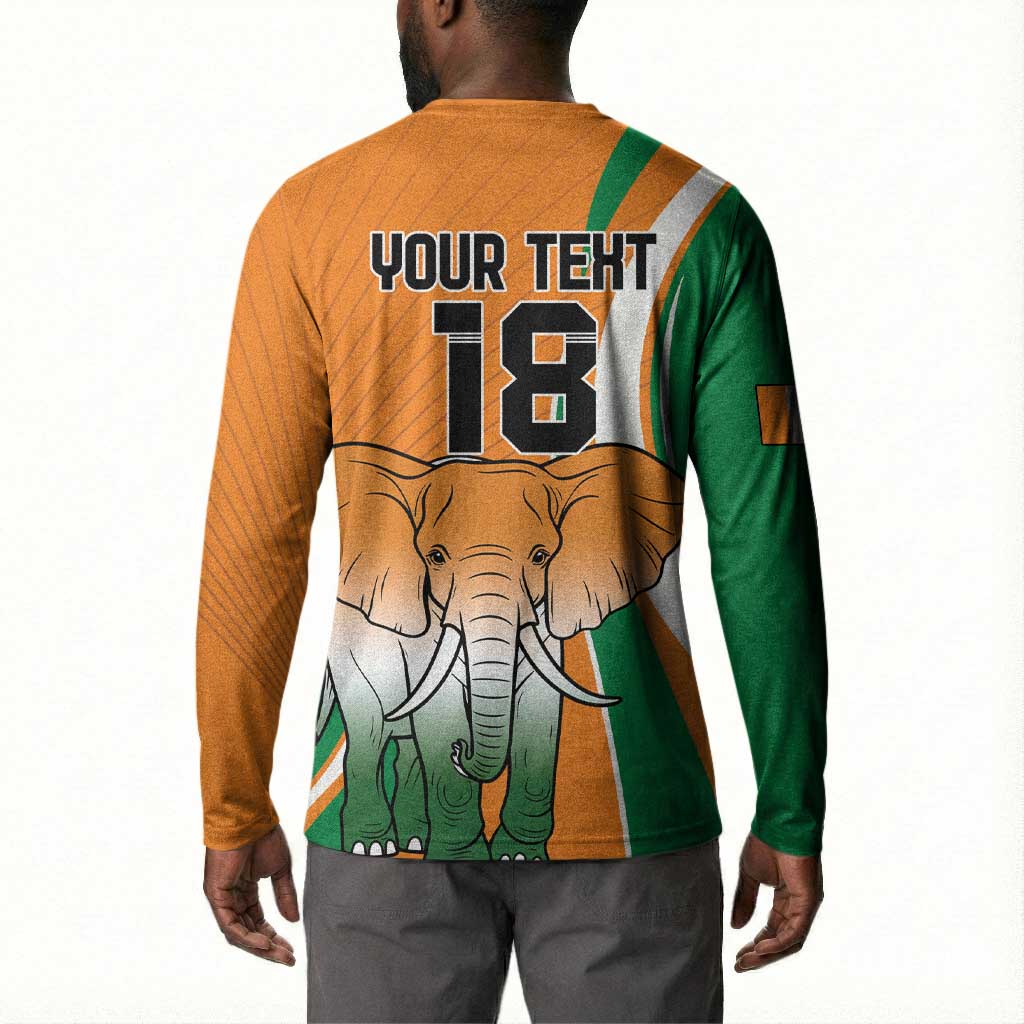 Custom Ivory Coast Football Button Sweatshirt Les Elephants Spirit