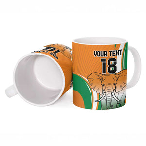 Custom Ivory Coast Football Ceramic Mug Les Elephants Spirit - African Pride