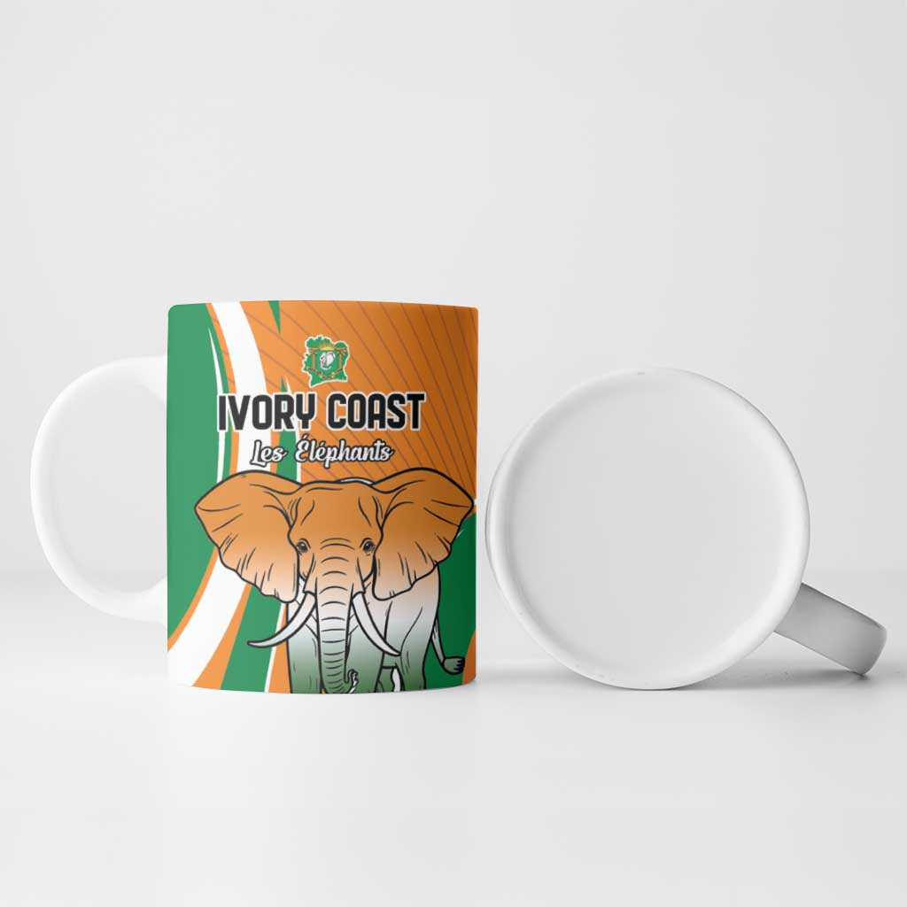 Custom Ivory Coast Football Ceramic Mug Les Elephants Spirit - African Pride