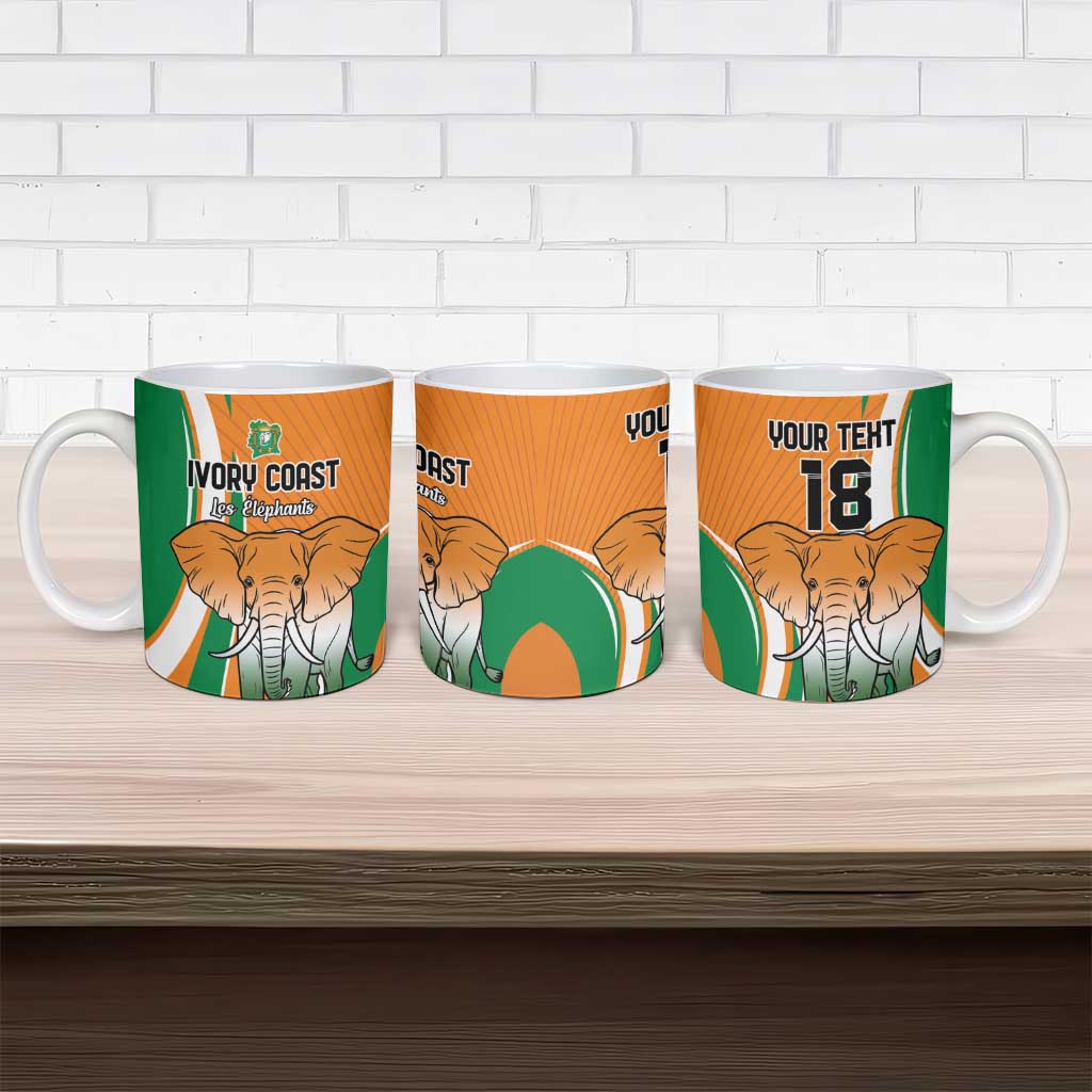 Custom Ivory Coast Football Ceramic Mug Les Elephants Spirit - African Pride