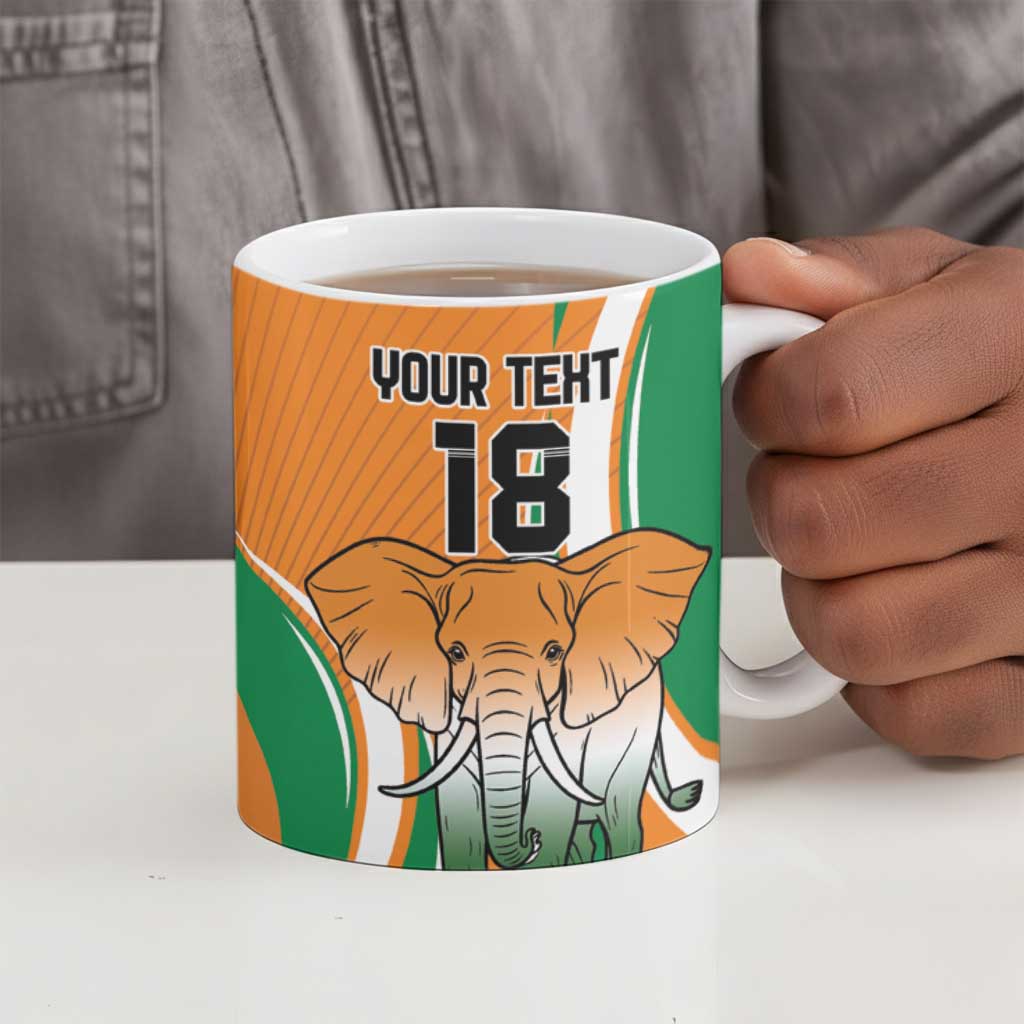 Custom Ivory Coast Football Ceramic Mug Les Elephants Spirit - African Pride