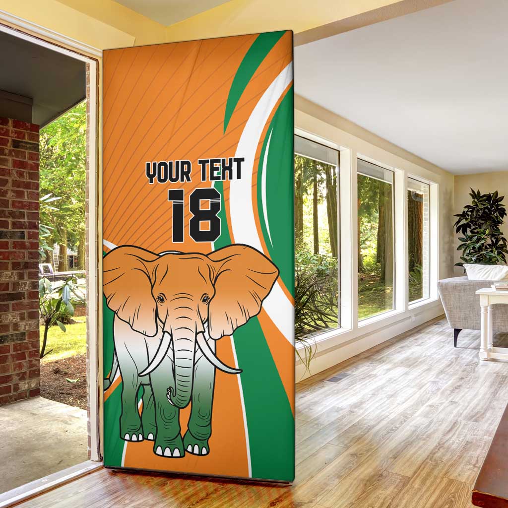 Custom Ivory Coast Football Door Cover Les Elephants Spirit - African Pride