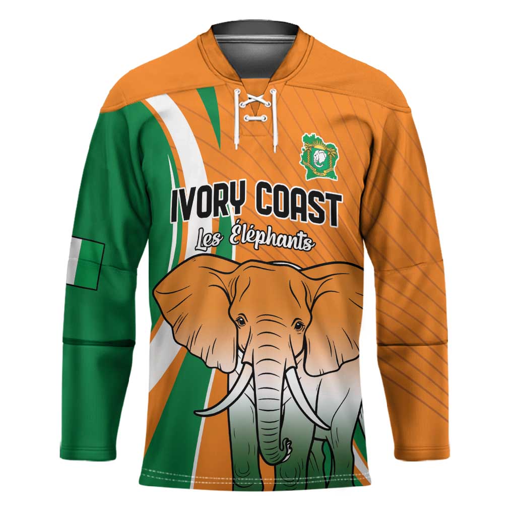 Custom Ivory Coast Football Hockey Jersey Les Elephants Spirit - African Pride