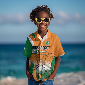 Custom Ivory Coast Football Kid Hawaiian Shirt Les Elephants Spirit LT18