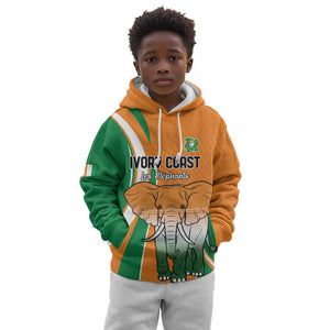 Custom Ivory Coast Football Kid Hoodie Les Elephants Spirit - African Pride