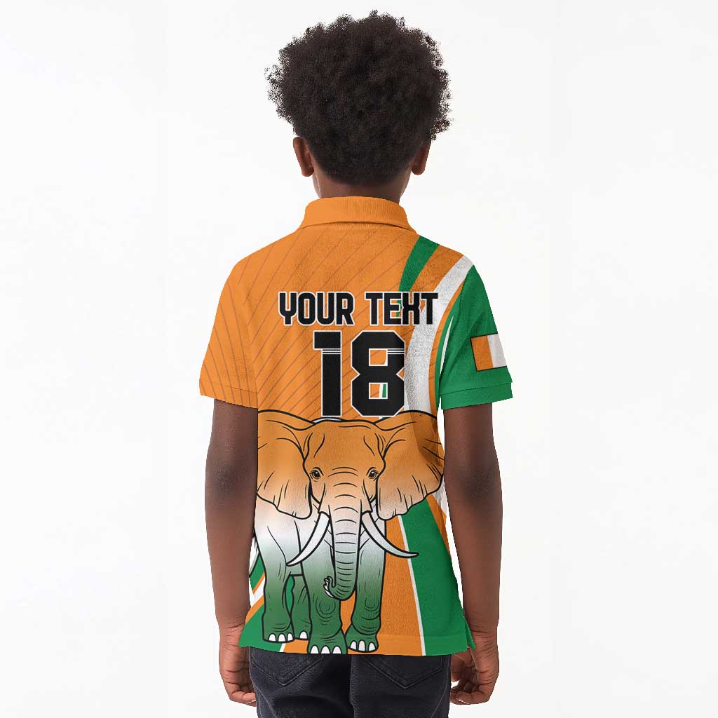 Custom Ivory Coast Football Kid Polo Shirt Les Elephants Spirit LT18