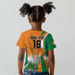 Custom Ivory Coast Football Kid T shirt Les Elephants Spirit LT18