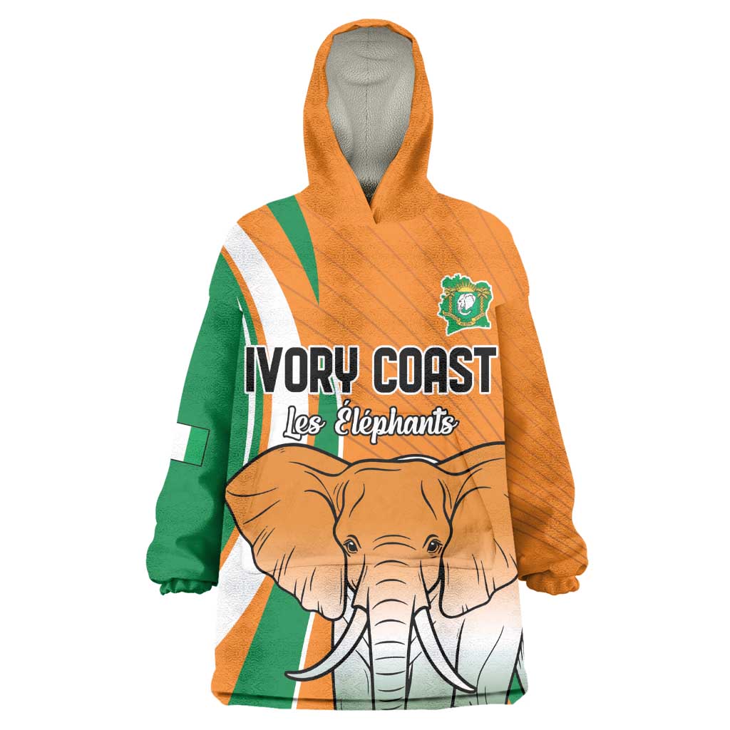 Custom Ivory Coast Football Kid Wearable Blanket Hoodie Les Elephants Spirit - African Pride