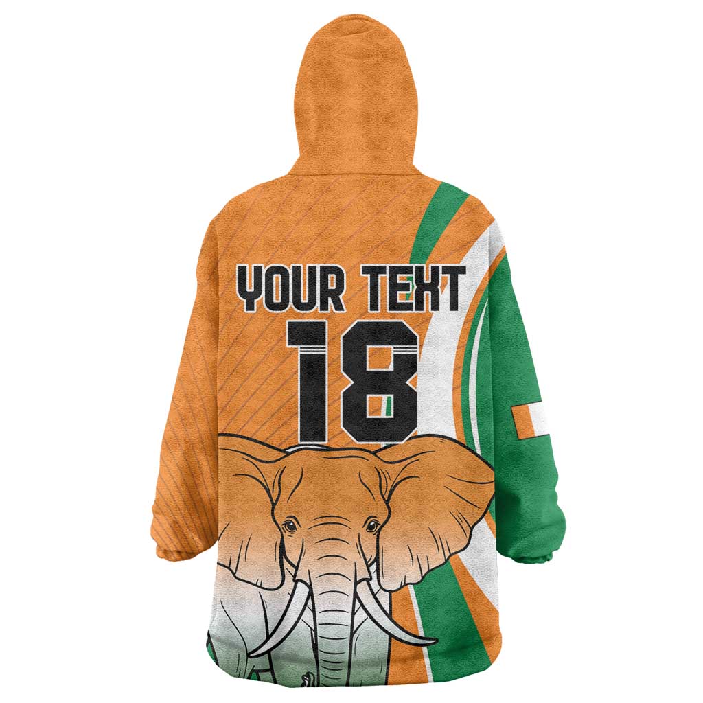 Custom Ivory Coast Football Kid Wearable Blanket Hoodie Les Elephants Spirit - African Pride