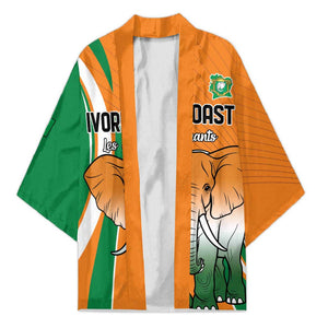 Custom Ivory Coast Football Kimono Les Elephants Spirit - African Pride