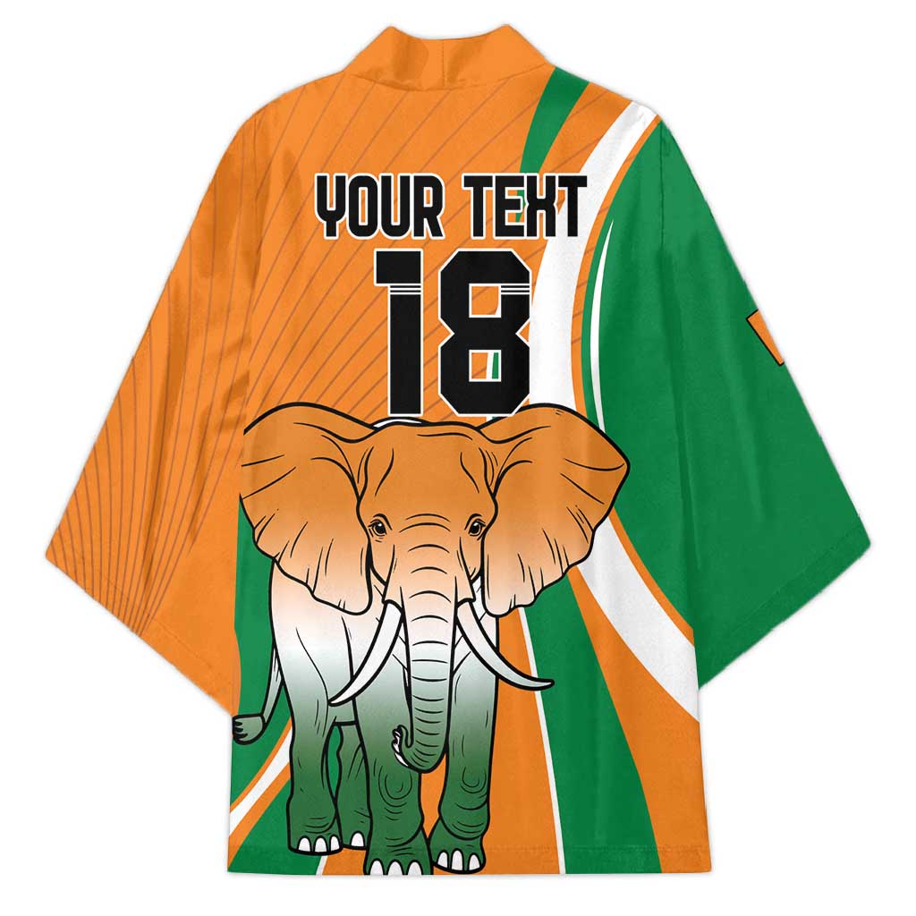 Custom Ivory Coast Football Kimono Les Elephants Spirit - African Pride
