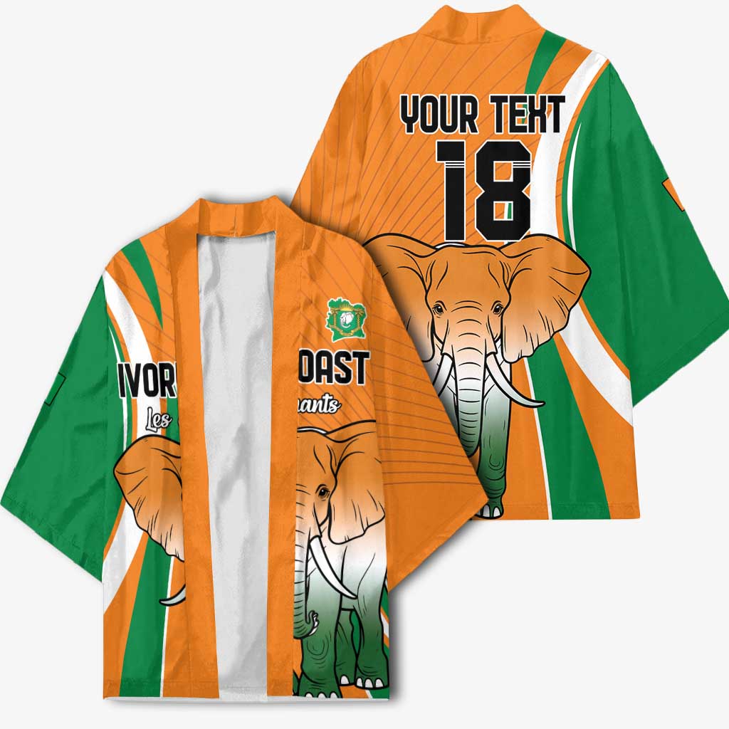 Custom Ivory Coast Football Kimono Les Elephants Spirit - African Pride