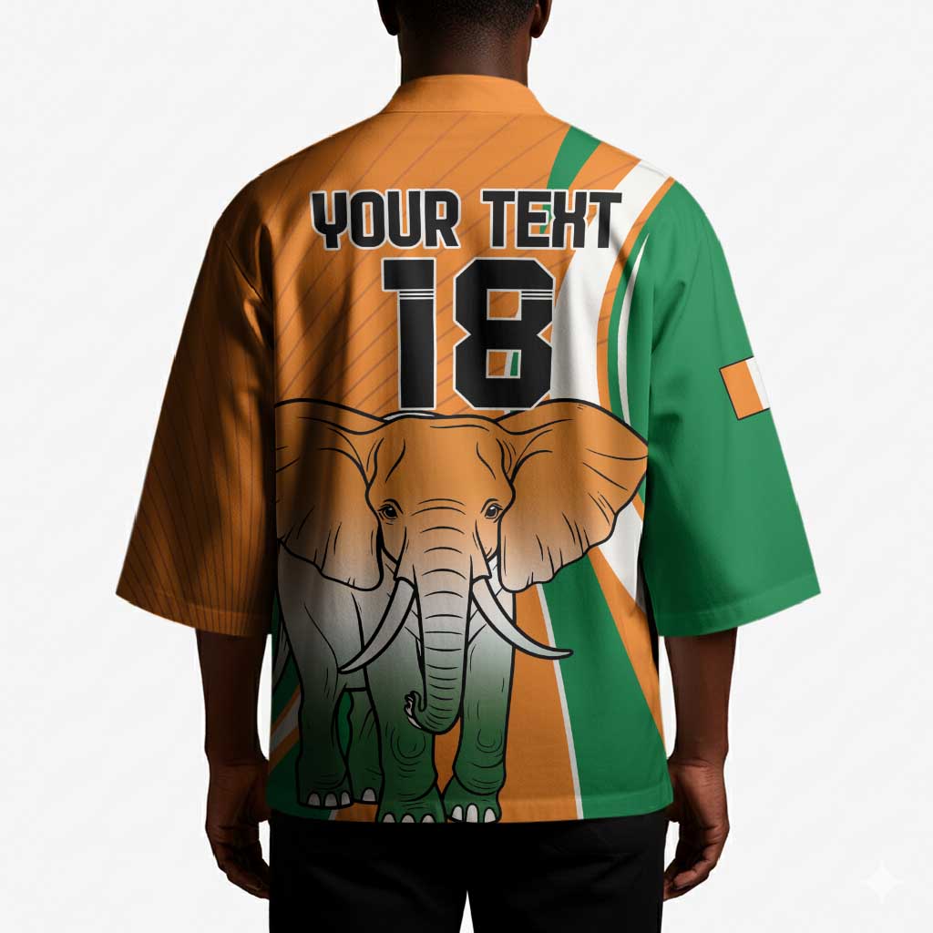 Custom Ivory Coast Football Kimono Les Elephants Spirit - African Pride