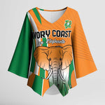 Custom Ivory Coast Football Kimono Sleeve Blouse Les Elephants Spirit - African Pride