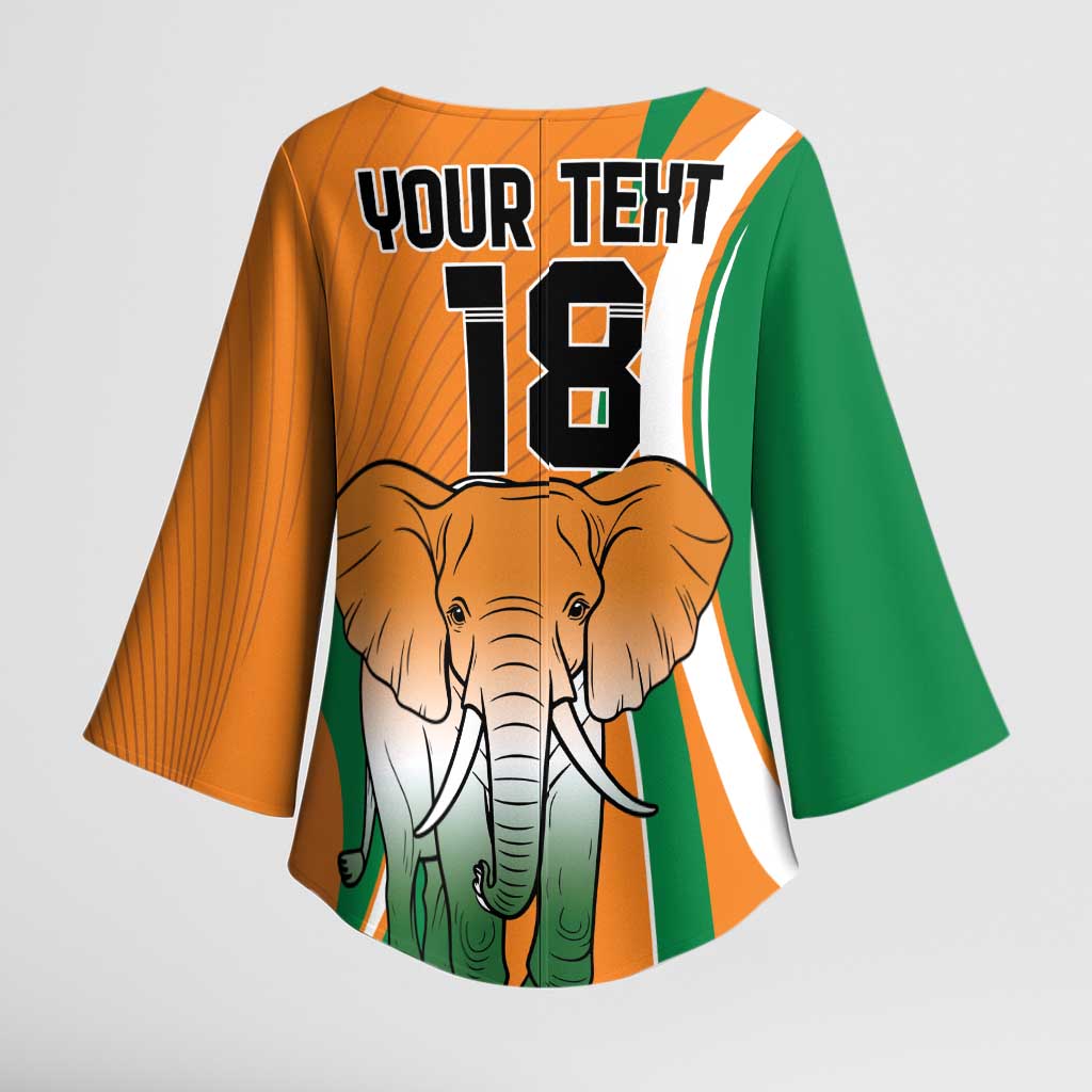 Custom Ivory Coast Football Kimono Sleeve Blouse Les Elephants Spirit - African Pride