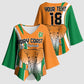 Custom Ivory Coast Football Kimono Sleeve Blouse Les Elephants Spirit - African Pride