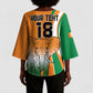 Custom Ivory Coast Football Kimono Sleeve Blouse Les Elephants Spirit - African Pride