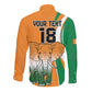 Custom Ivory Coast Football Long Sleeve Button Shirt Les Elephants Spirit - African Pride