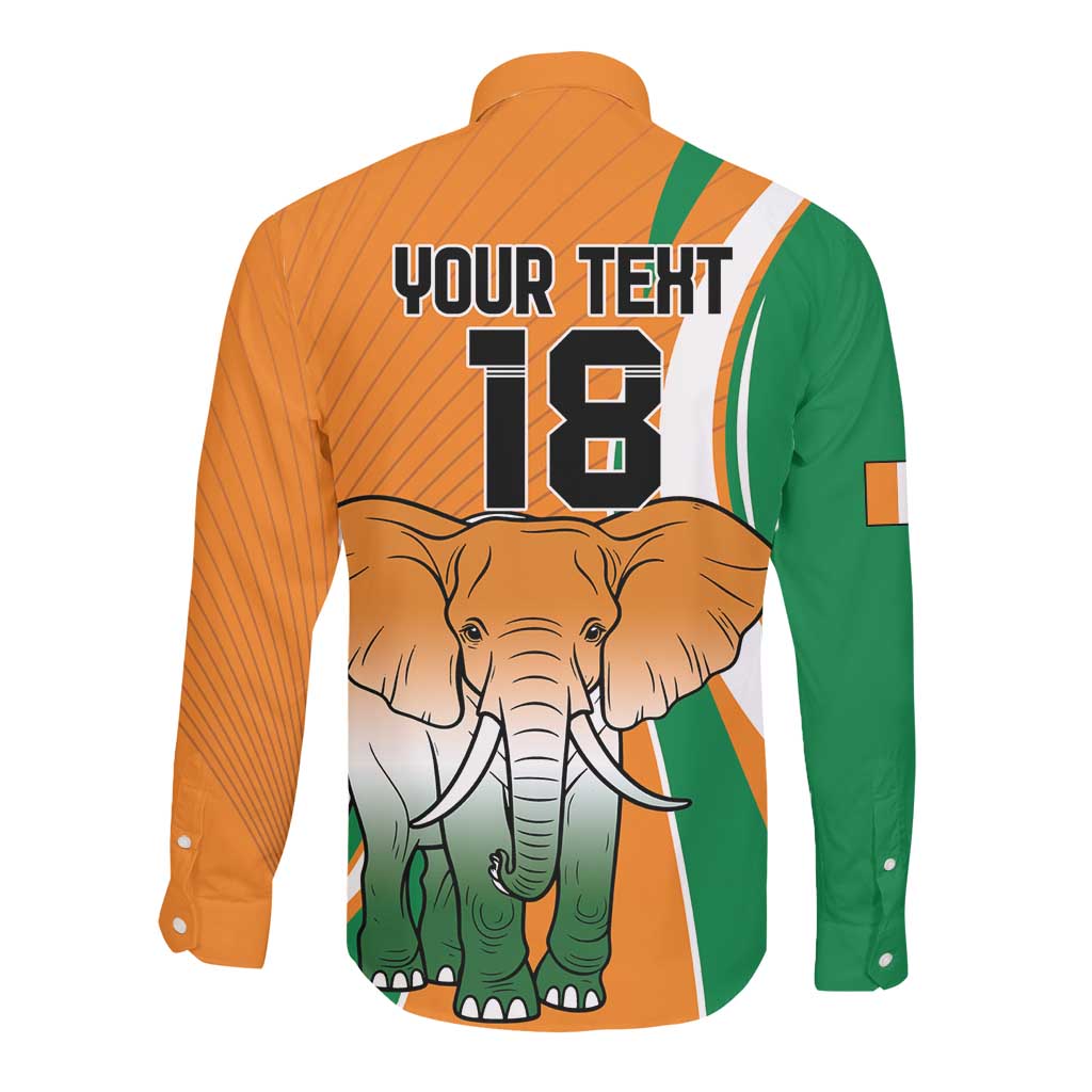 Custom Ivory Coast Football Long Sleeve Button Shirt Les Elephants Spirit - African Pride