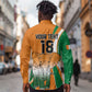 Custom Ivory Coast Football Long Sleeve Button Shirt Les Elephants Spirit - African Pride