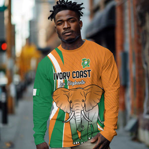 Custom Ivory Coast Football Long Sleeve Shirt Les Elephants Spirit - African Pride