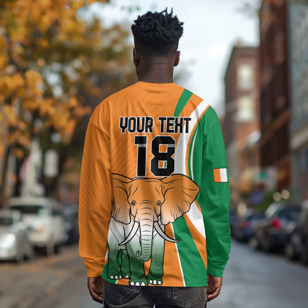 Custom Ivory Coast Football Long Sleeve Shirt Les Elephants Spirit - African Pride