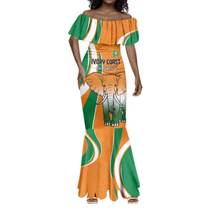 Custom Ivory Coast Football Mermaid Dress Les Elephants Spirit LT18