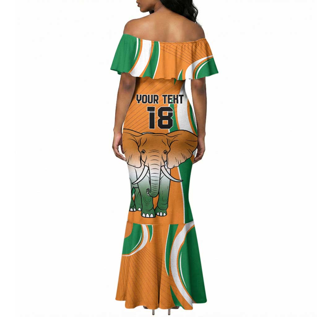 Custom Ivory Coast Football Mermaid Dress Les Elephants Spirit LT18