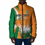 Custom Ivory Coast Football Padded Jacket Les Elephants Spirit - African Pride