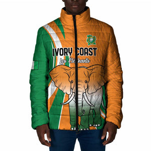 Custom Ivory Coast Football Padded Jacket Les Elephants Spirit - African Pride