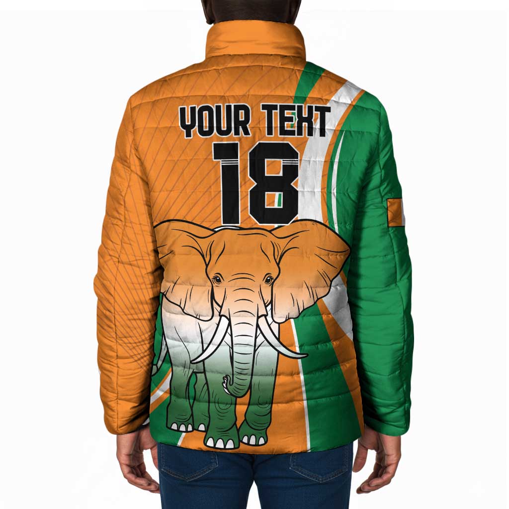 Custom Ivory Coast Football Padded Jacket Les Elephants Spirit - African Pride