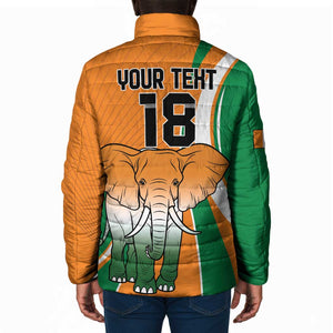 Custom Ivory Coast Football Padded Jacket Les Elephants Spirit - African Pride