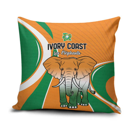 Ivory Coast Football Pillow Cover Les Elephants Spirit - African Pride