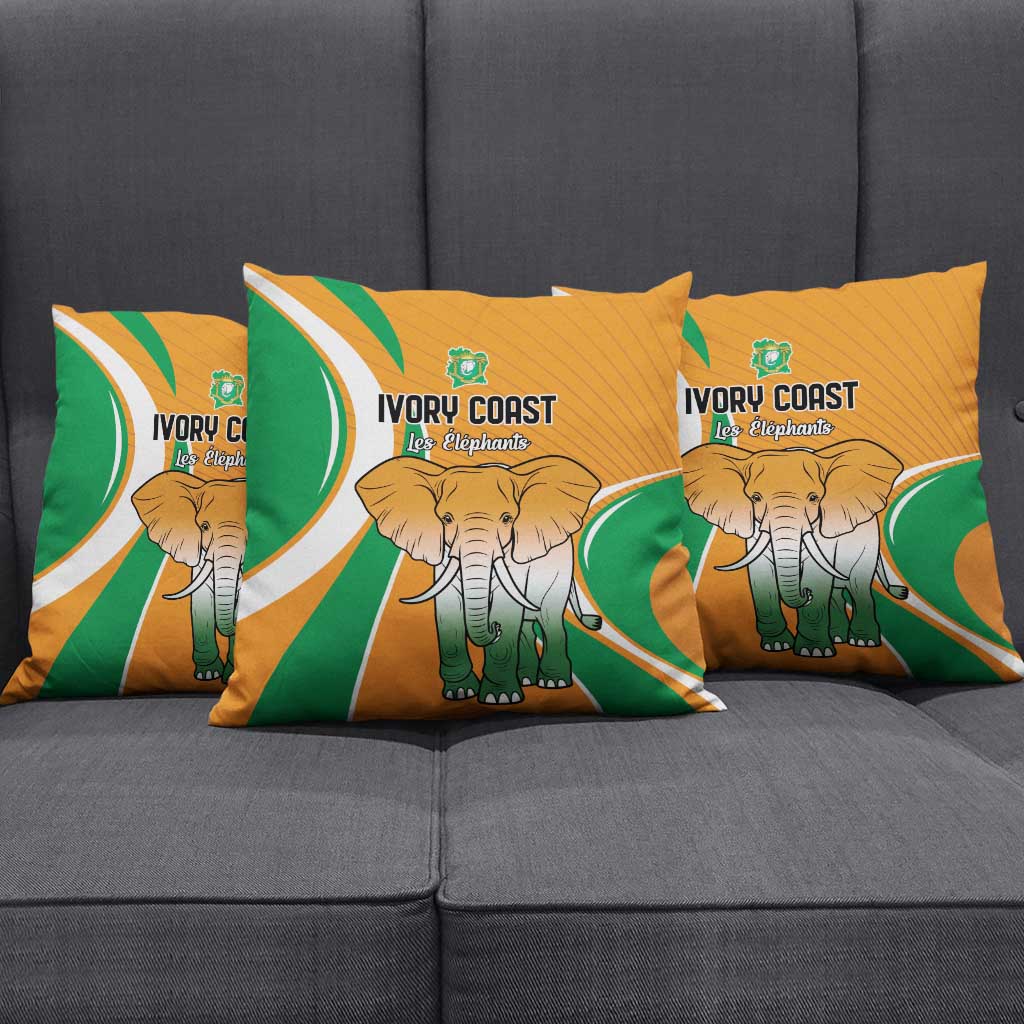 Ivory Coast Football Pillow Cover Les Elephants Spirit - African Pride