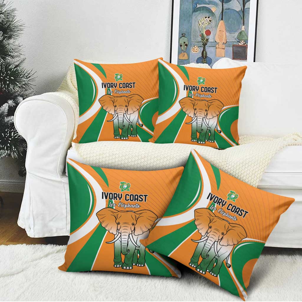 Ivory Coast Football Pillow Cover Les Elephants Spirit - African Pride