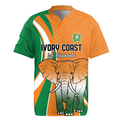 Custom Ivory Coast Football Rugby Jersey Les Elephants Spirit LT18
