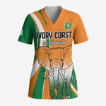 Custom Ivory Coast Football Scrub Top Les Elephants Spirit - African Pride
