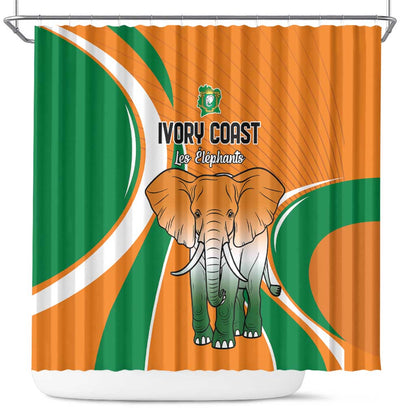 Ivory Coast Football Shower Curtain Les Elephants Spirit - African Pride
