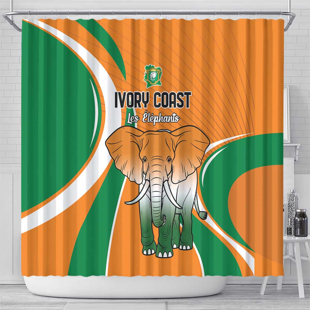 Ivory Coast Football Shower Curtain Les Elephants Spirit - African Pride