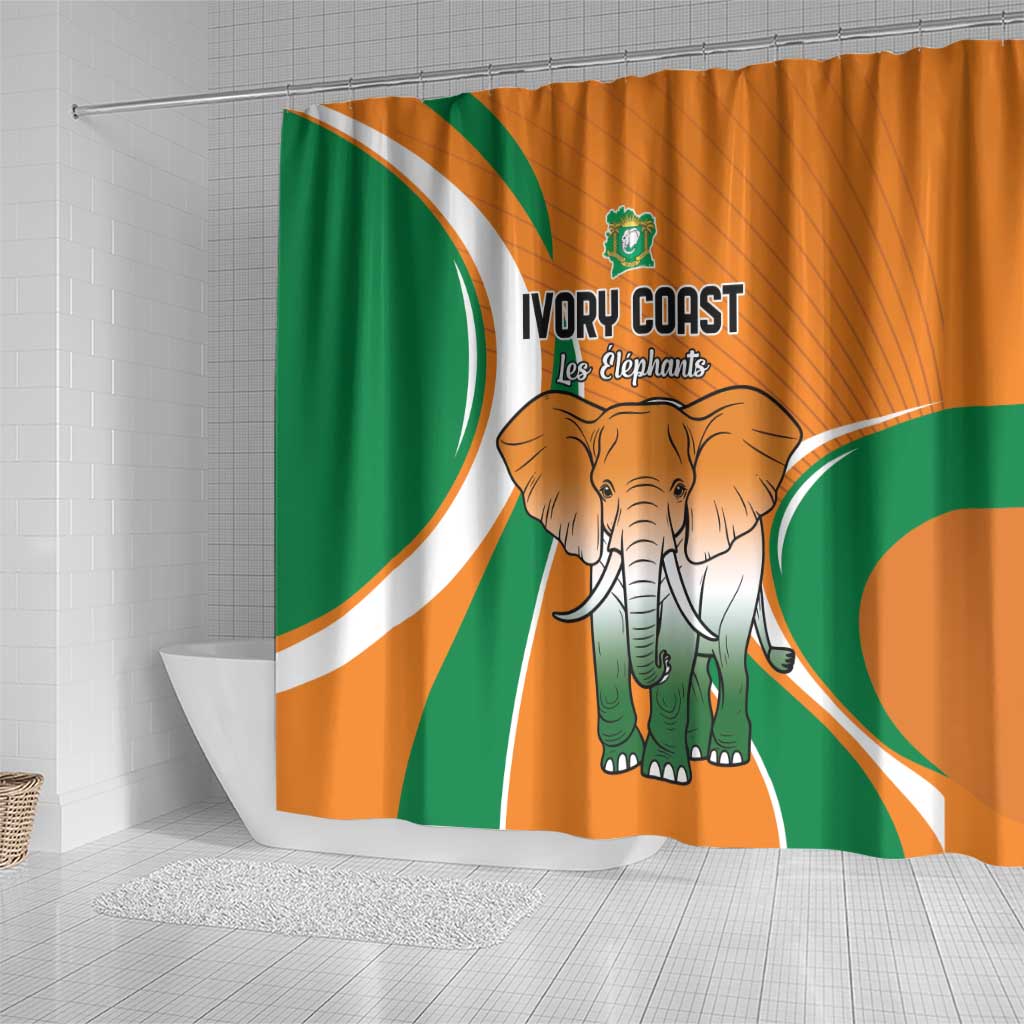 Ivory Coast Football Shower Curtain Les Elephants Spirit - African Pride