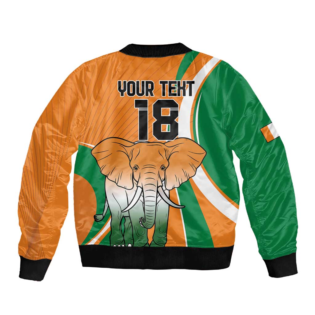 Custom Ivory Coast Football Sleeve Zip Bomber Jacket Les Elephants Spirit - African Pride