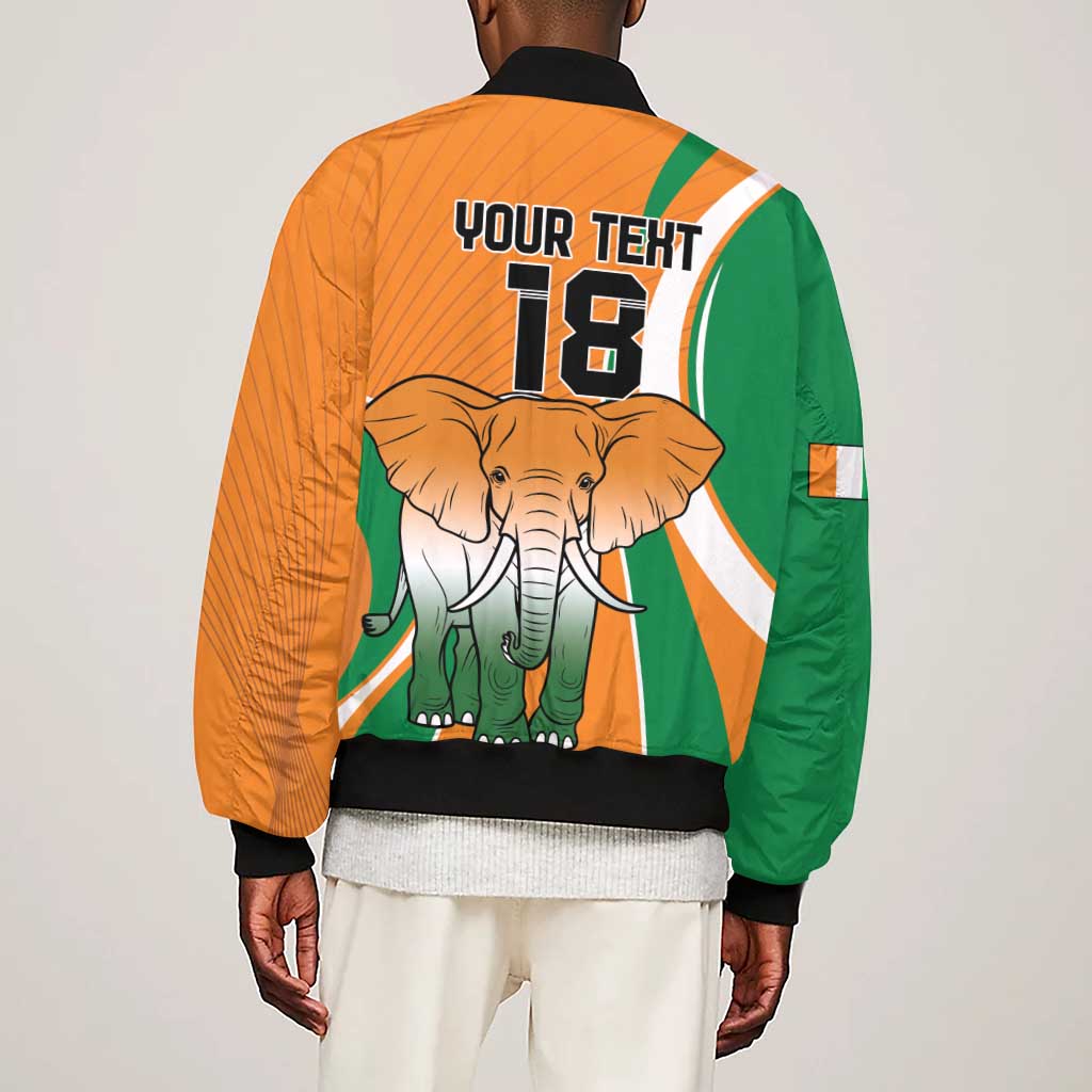 Custom Ivory Coast Football Sleeve Zip Bomber Jacket Les Elephants Spirit - African Pride