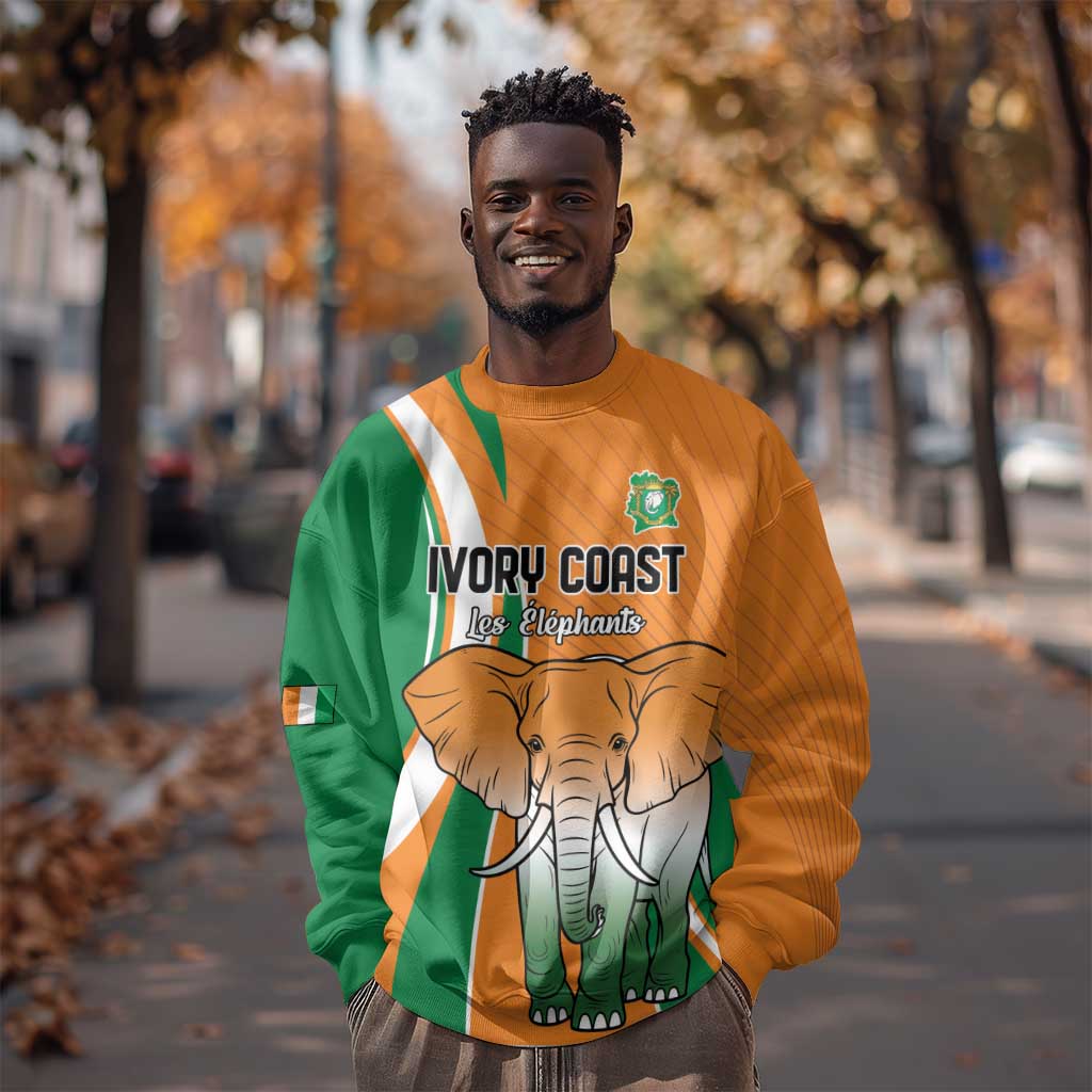 Custom Ivory Coast Football Sweatshirt Les Elephants Spirit - African Pride