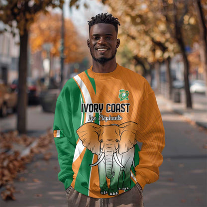 Custom Ivory Coast Football Sweatshirt Les Elephants Spirit - African Pride